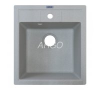 Кухонна мийка гранітна прямокутна світло-сіра Argo BELLA Light gray 46*51*20