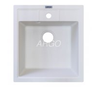 Кухонна мийка гранітна прямокутна біла Argo BELLA White 46*51*20