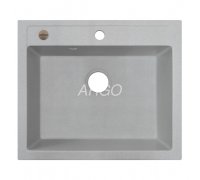Кухонна мийка гранітна прямокутна темно-біла Argo CUBO Old-Stone 59*50*20