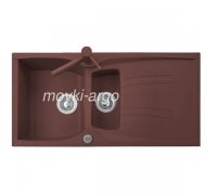 Кухонна мийка гранітна полуторочашова коричнева Argo MEDIO-PLUS Brown 99*50*24