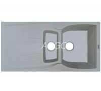 Кухонна мийка гранітна полуторочашова світло-сіра Argo MEDIO-PLUS Light gray 99*50*24