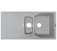 Кухонна мийка гранітна полуторочашова темно-біла Argo MEDIO-PLUS Old-Stone 99*50*24