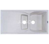 Кухонна мийка гранітна полуторочашова біла Argo MEDIO-PLUS White 99*50*24