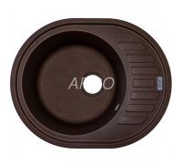 Кухонна мийка гранітна одночашова коричнева Argo OVALE Mokko 62*50*20