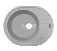 Кухонна мийка гранітна одночашова темно-біла Argo OVALE Old-Stone 62*50*20