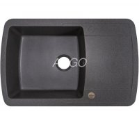 Кухонна мийка гранітна одночашова Argo сіра PREMIO Gray 78*50*20