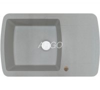Кухонна мийка гранітна одночашова світло-сіра Argo PREMIO Light gray 78*50*20