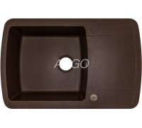 Кухонна мийка гранітна одночашова коричнева Argo PREMIO Mokko 78*50*20