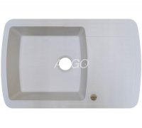 Кухонна мийка гранітна одночашова біла Argo PREMIO White 78*50*20