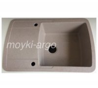 Кухонна мийка гранітна одночашова пісочна Argo PREMIO Terra 78*50*20