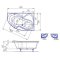 Купити Ванна акрилова асиметрія права Modena (колір ванни на вибір) 170х105 TM RedokssSan
