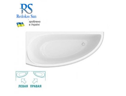 Купити Ванна акрилова асиметрія ліва Messina (колір ванни на вибір) 170х70 TM RedokssSan