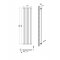 Вертикальний дизайнерський радіатор опалення ARTTIDESIGN Rimini 6/1500 білий мат