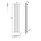 Вертикальний дизайнерський радіатор опалення ARTTIDESIGN Rimini II 6/1800 білий мат