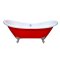 Купити не дорого Ванна окремо стояча акрилова червона Atlantis C-3140 колір ніжок хром 176х75х75