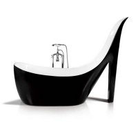 Ванна окремо стояча акрилова у формі туфельки Veronis VP-100 чорна 180х80х125