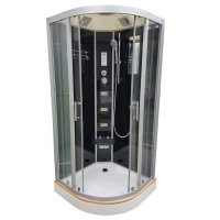 Душовий гідромасажний бокс з кутовим піддоном Veronis BN-5-90 black 90x90x220