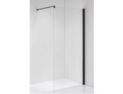 Купити не дорого Душова перегородка Walk-In Atlantis PF-72J BLACK  з регульованим тримувачем профіль чорний 1100*1900*6мм