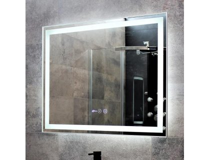 Купить Зеркало с LED подсветкой с часами и подогревом Dusel DE-M0061S1 Silver 65х80см