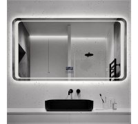 Зеркало с LED подсветкой подогревом и часами Dusel DE-M3031 65х80см