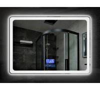 Зеркало с LED подсветкой подогревом и часами Dusel DE-M3051 65x80см