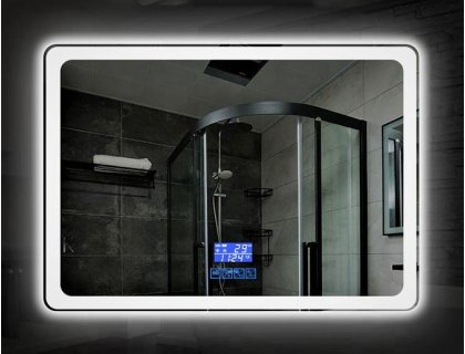 Купить Зеркало с LED подсветкой подогревом и часами Dusel DE-M3051 65x80см