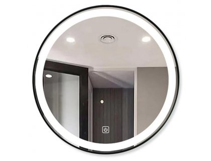 Купить Зеркало круглое с LED подсветкой с часами и подогревом Dusel DE-M2071D 80х80см