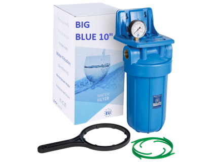 Корпус магистрального фильтра Aquafilter FH10B1-В-WB тип Big Blue 10" латунная резьба G1" с манометром клапаном кронштейном и ключем