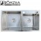 Недорого Кухонна нержавіюча мийка товщиною 1-1,5 мм ROMZHA ARTA U-730DN з кошиком і дозатором780х430х230мм