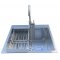 Комплект кухонная мойка ROMZHA ARTA U-490 размером 54х48х23см + смеситель нержавейка Marian J+ корзина
