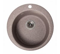 Кухонна гранітна мийка кругла ROMZHA Eva Maro 801 коричнева 48х48х18см
