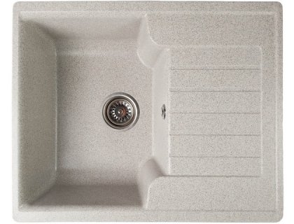 Кухонна гранітна мийка прямокутна одночашева з крилом GALATI Klasicky 61 Seda 602 сіра 61х50х20см