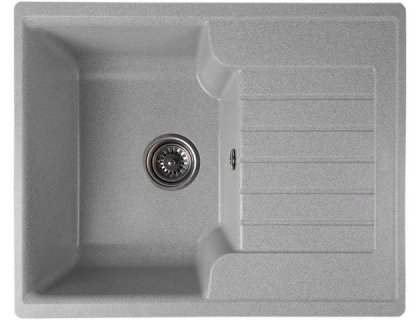 Кухонна гранітна мийка прямокутна одночашева з крилом GALATI Klasicky 61 Gri 802 світло сіра 61х50х20см