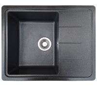 Кухонна гранітна мийка прямокутна ROMZHA Patrat 62 Antracit 902 чорна 62х50х21см