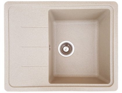 Кухонна гранітна мийка прямокутна одночашева з крилом GALATI Patrat 62 Bezhvy 402 бежева 62х50х21см