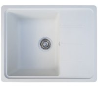 Кухонна гранітна мийка прямокутна ROMZHA Patrat 62 Biela 102 біла 62х50х21см
