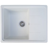 Кухонна гранітна мийка прямокутна ROMZHA Patrat 62 Biela 102 біла 62х50х21см