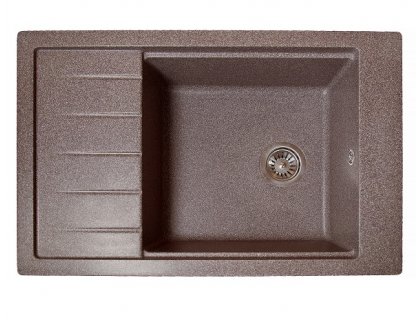 Кухонная гранитная мойка прямоугольная ROMZHA Patrat 78 Maro 801 коричневая 78*51*22см