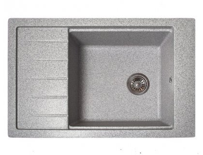 Кухонная гранитная мойка прямоугольная ROMZHA Patrat 78 Seda 601 серая 78*51*22см