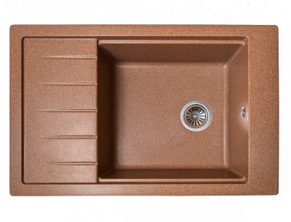 Кухонная гранитная мойка прямоугольная ROMZHA Patrat 78 Teracota 701 терракотовая 78*51*22см
