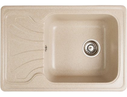 Кухонна гранітна мийка прямокутна одночашева з крилом GALATI Rasa 64 Bezhvy 402 бежева 64х44х20см