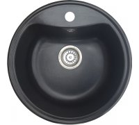 Кухонна гранітна мийка кругла ROMZHA Rasa Antracit 902 чорна 50х50х20см