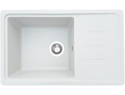 Кухонна гранітна мийка прямокутна одночашева з крилом GALATI Trei 71 Biela 102 біла 71х44х21см