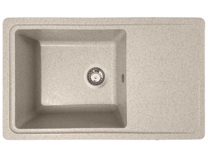 Кухонна гранітна мийка прямокутна одночашева з крилом GALATI Trei 71 Seda 602 сіра 71х44х21см