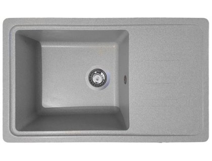 Кухонна гранітна мийка прямокутна одночашева з крилом GALATI Trei 71 Gri 802 світло сіра 71х44х21см
