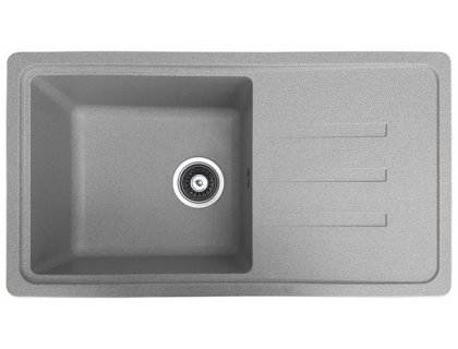 Кухонна гранітна мийка прямокутна одночашева з крилом GALATI Trei 78 Gri 802 світло сіра 78х44х21см