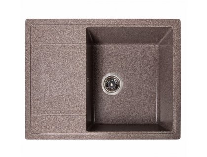 Кухонна мийка прямокутна з крилом з штучного каменю Galati Jorum 65 Maro 801 коричнева 65х51х20см