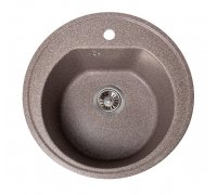 Кухонна гранітна мийка кругла ROMZHA Klasicky Maro 801 коричнева 51х51х19, 2см