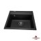 Недорого Кухонна гранітна прямокутна мийка Granado LERIDA чорна 560*510*200мм
