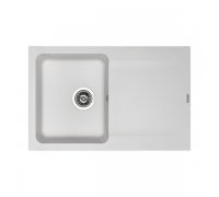 Кухонна гранітна прямокутна з крилом мийка Granado VIGO white біла 775*495*195мм